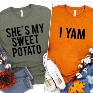 Sweet & Yummy Duo: She&#39;s My Sweet Potato/I Yam Shirt Set