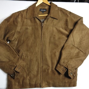 Murano Vintage Fitted Jacket – Faux Suede Polyester, Size Men&#39;s Small, Front Zipper - 1980s