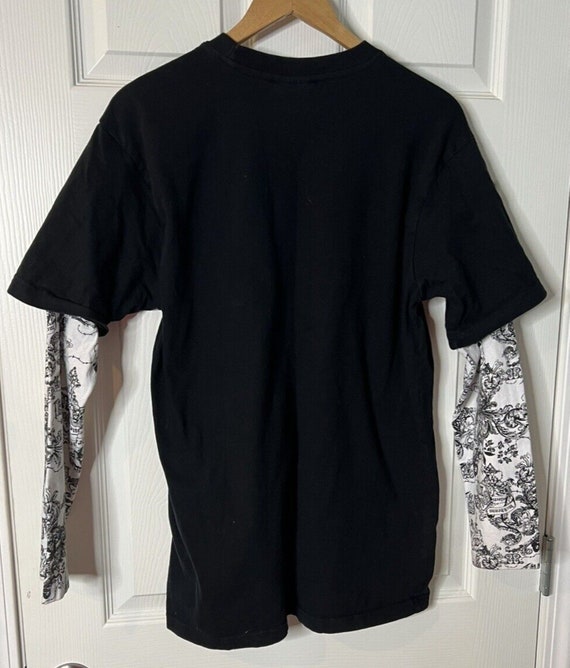 Vintage Y2K WCKD Double-sleeved T-shirt, Black & White, Grand