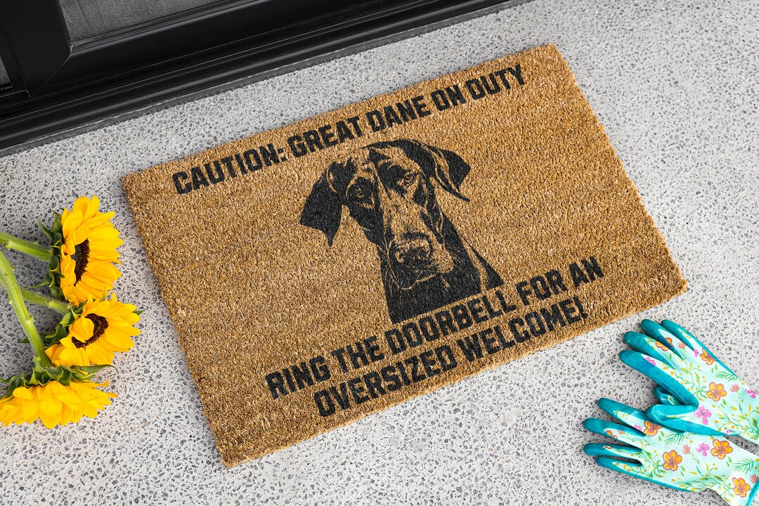 Great Dane Door Mat Great Dane Mat Great Dane Doormat Great Etsy
