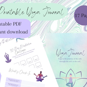Yoga Journal | Yoga Planner | Meditation Journal | Fitness Planner | Yoga Pose Planner | Yoga Tracker | Printable Yoga Journal |