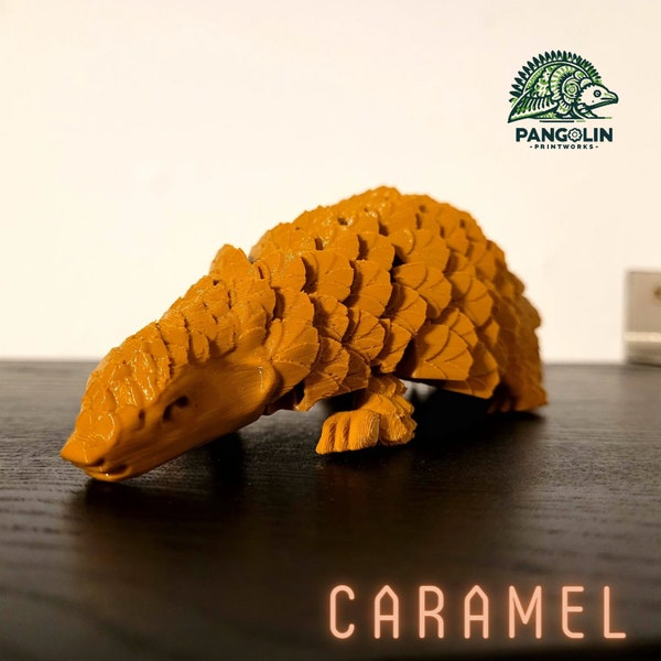 Super Flexible Pangolin: 3D Printed Eco-friendly Desk Pet. Sensory Articulated Animal Sculpture + 50p per sold to charity!