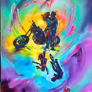 Jim Warren,  "Born to be Wild" Signed, Numbered, Embellished, Limited Edition Giclee on Canvas with COA