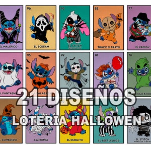 Loteria STITCH Hallowen- 21images (png) with High Quality - Perfect for sublimation - Mockup Included - Digital file - Instant Download