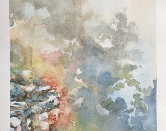 Original watercolor on paper, title: Dawn