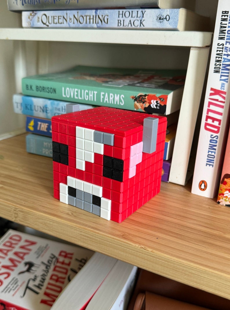 Porta-objetos e vaso de plantas em formato de galinha, abelha ou vaca cogumelo do Minecraft Mooshroom Cow