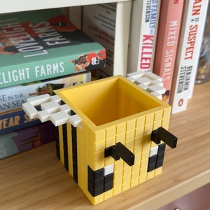 Porta-objetos e vaso de plantas em formato de galinha, abelha ou vaca cogumelo do Minecraft Bee