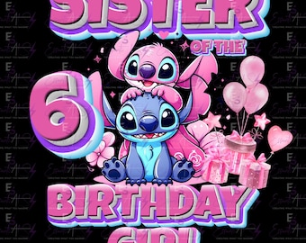 Nanny Sister Feliz Aniversário, Stitch & Angel Aniversário Png, Sublimação