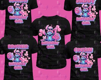 Cumpleaños de Stitch y Ángel (PNG, DTF, Sublimación Familiar)