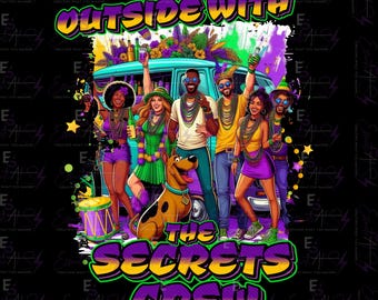 Mardi Gras Png, Scoob secrets crew, sublimação Png