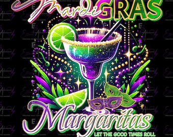Mardi Gras, Sublimação, Margaritas DTF, Terça-feira Gorda Png
