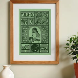 Virgo Zodiac Art Print • Virgo Birthday Gift • Virgo Wall Art • Boho Astrology Gift for Her • Earth Sign Constellation Poster