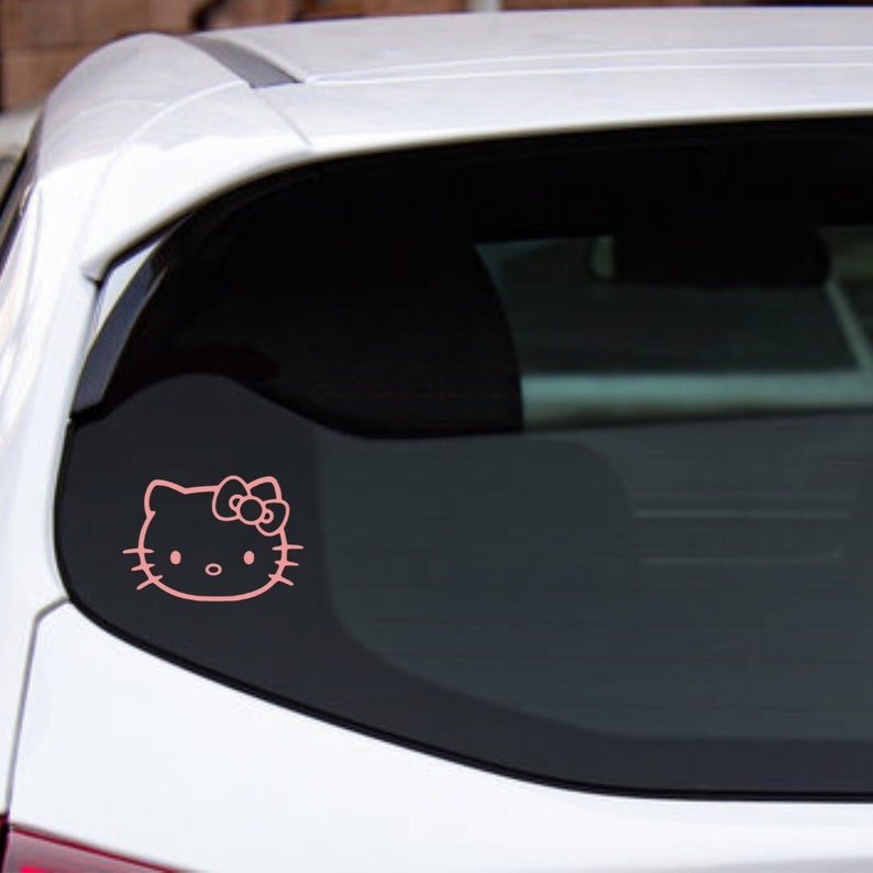 Hello Kitty Vinyl Car Decal Etsy