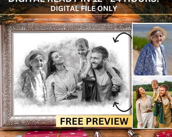 Add Loved One to Photo, Memorial Portrait for Deceased Father Mom, Gift for Loss of Loved One, Remembering Passed Away Loved One, Family