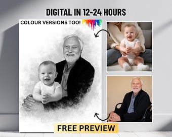 Add Deceased Loved One to Photo | Custom Family Memorial Portrait | Personalized Gift | Remembering Passed Away | Merge Combine Photos