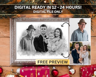 Add Loved One to Photo, Memorial Portrait for Deceased Father Mom, Gift for Loss of Loved One, Remembering Passed Away Loved One, Family