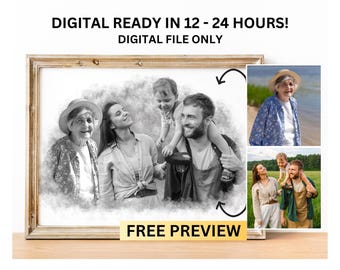 Add Loved One to Photo, Memorial Portrait for Deceased Father Mom, Gift for Loss of Loved One, Remembering Passed Away Loved One, Family