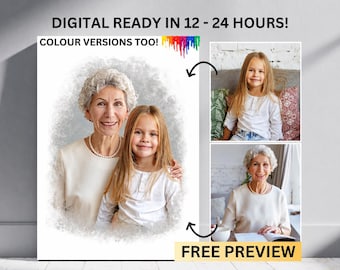Add Deceased Loved One to Photo | Custom Family Memorial Portrait | Personalized Gift | Remembering Passed Away | Merge Combine Photos