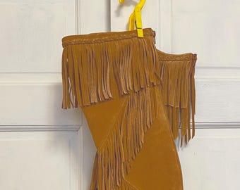 Suede Fringe Thigh High Boots/Sam Edelman/Size 6/Festival Wear/1960s style