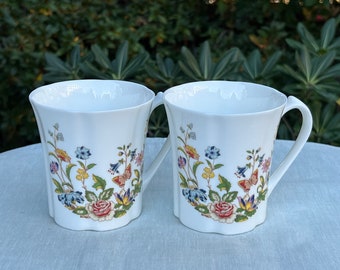 A Pair of Vintage Aynsley Cottage Garden Coffee Mugs