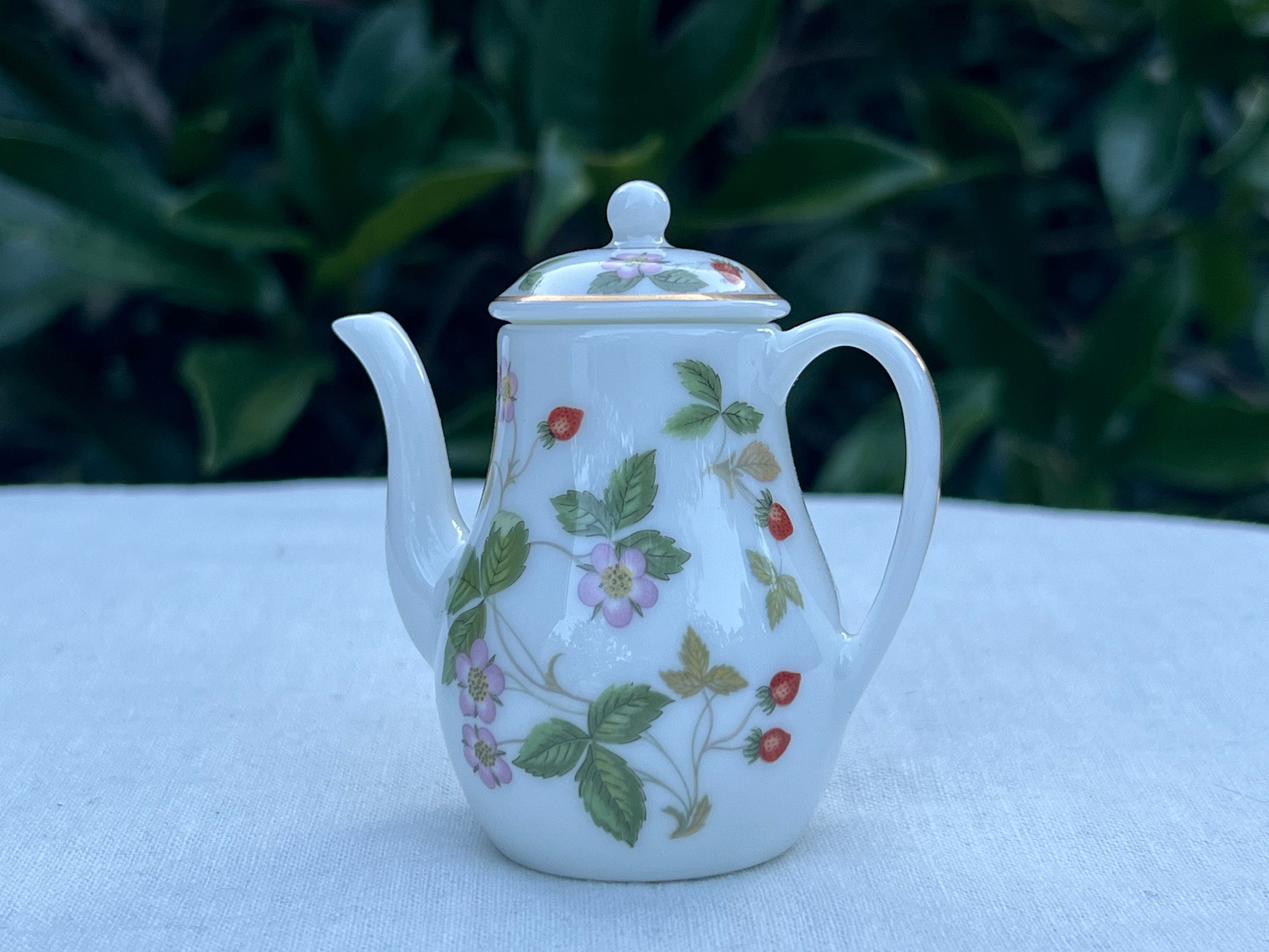 Wedgwood Wild Strawberry Miniature Coffee Pot, Vintage, in 