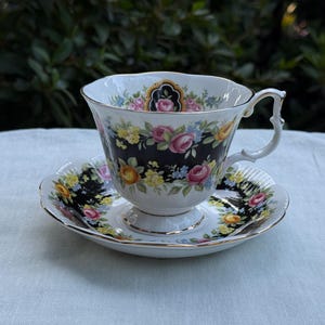 Vintage Royal Albert Garland Series Fascination Tea Cup and Saucer
