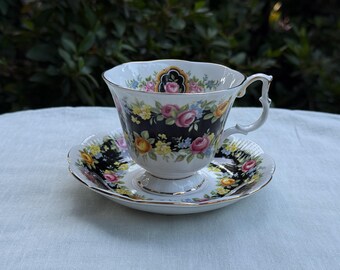 Vintage Royal Albert Garland Series Fascination Tea Cup and Saucer