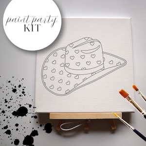 Girls Night Sip and Paint | Hearts | Paint at Home Party | Girls Night | Ladies Night | Complete Kit | Cowgirl Theme