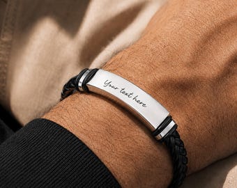 Personalised Men’s Bracelet, Custom Engraved Boyfriend Gift, Anniversary Birthday Gift for husband