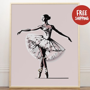 Ballerina Wall Art Print - Vintage Ballet Picture, Abstract Dance Decor, Ballet Home Art, Dance Lover Gift