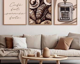 kitchen Gallery Wall Set of 3, Breakfast Bar Prints, Coffee Station Poster, Coffee Poster, Kitchen Wall Art, Breakfast Posters, Coffee Quote