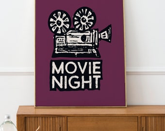 Kinoraum Druck, Filmnacht Bild, Film Poster, Retro Film Projector Poster, Film Bild, Filmnacht Zitat Print, Kino Wandkunst