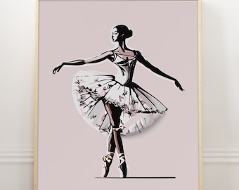 Ballerina Print, Dance Print, Ballet Picture, Ballerina Wall Art Picture, Vintage Ballet Art Picture, Abstract Wall Picture, Ballet Print