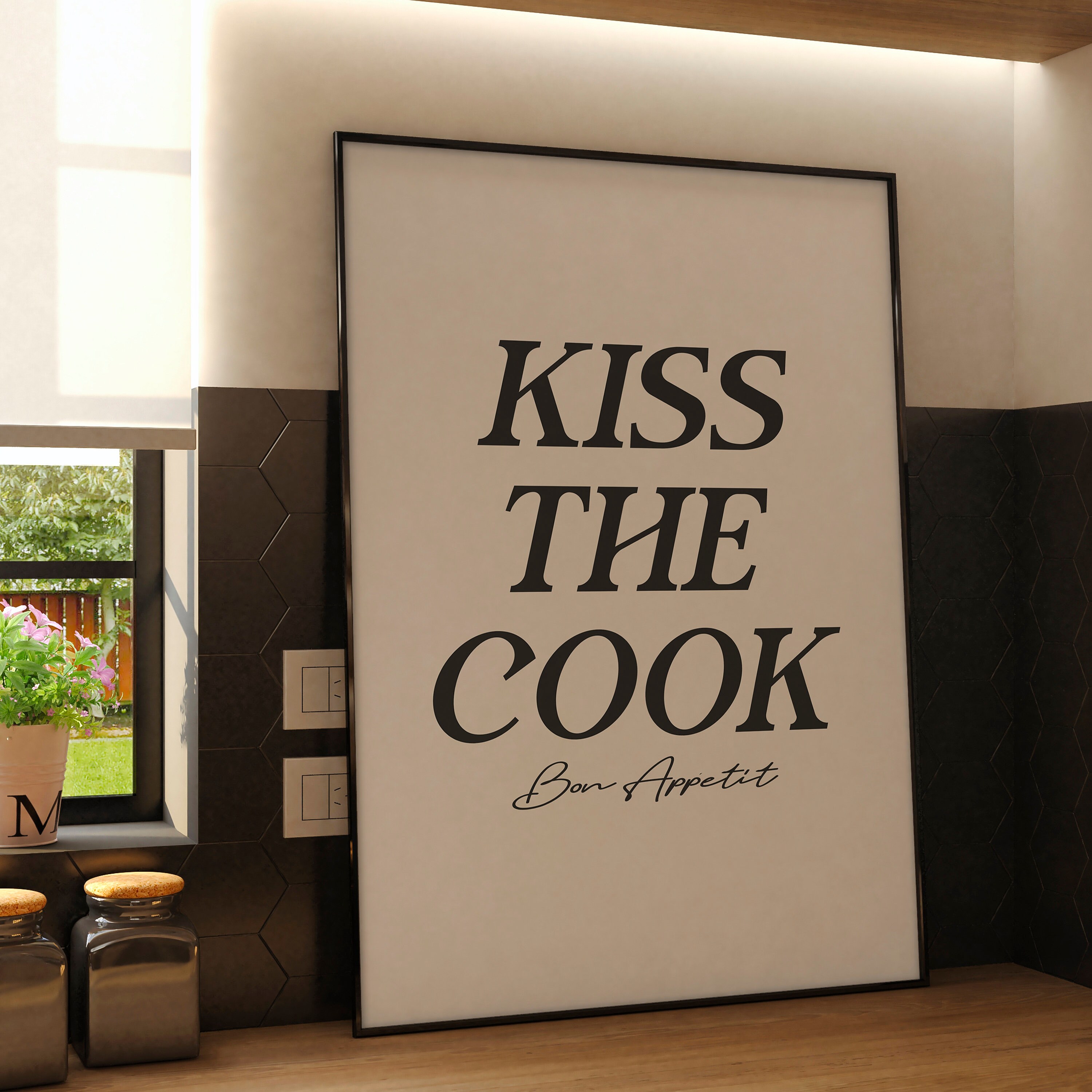 Modern Kitchen Quote Wall Art - Trendy Cooking Print, Chef Decor & BBQ ...