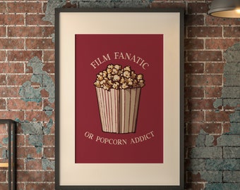Popcorn Druck, Kinoraum Poster, Filmraum Bild, Kino Wandkunst, Retro Popcorn Druck, Filmdruck, Popcorn Bild, Heimkino Druck