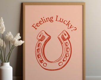 Western Print, Horseshoe Print, Lucky Wall Art, Vintage Cowgirl Art, Trendy Southern Print, WildWest Digital Download, Chic Cowboy Art
