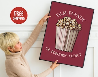 Popcorn Wandkunst, Kino Druck, Film Raum Dekor, Film Druck, Snack Bild für Heimkino, Kino Wandkunst