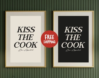 Modern Kitchen Quote Wall Art - Trendy Cooking Print, Chef Decor & BBQ Poster for Dining Room