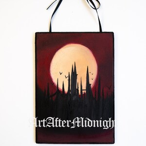 Original Goth Castle Painted on Wood