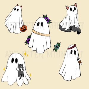 Tattoo Flash Sheet Ghosts - Tattoo Designs Digital