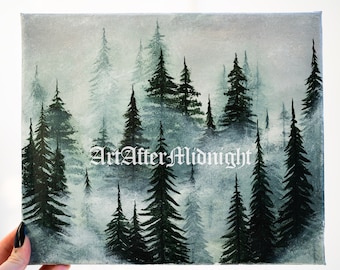 Original Misty Forrest Painted on Canvas