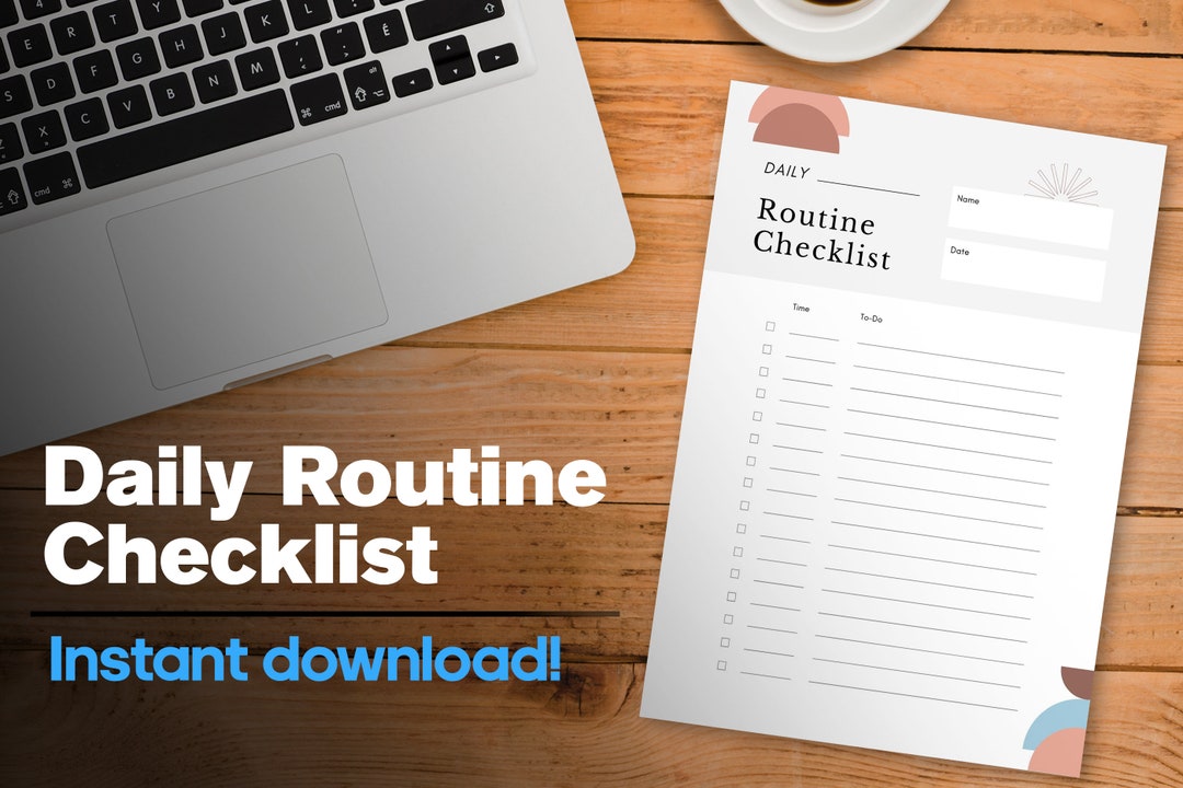 Stylish Daily Routine Checklist, Printable Checklist, Daily Routine ...
