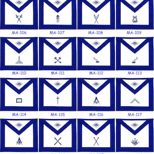 Masonic Blue Lodge Officers Apron Hand Embroidery LOT of 16