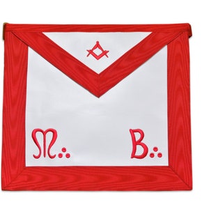 Master Mason Word Red Masonic Apron - [Red & White]