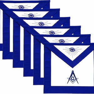 Masonic Master Mason Aprons Blue Lodger EMBROIDERED – PACK OF 6