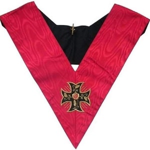 Masonic Officer&#39;s collar - AASR - 18th degree- Knight Rose Croix - Inward-patted Templar cross