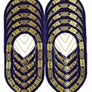 Masonic Grand Lodge Chain Collar Purple Velvet Backing LOT OF 10