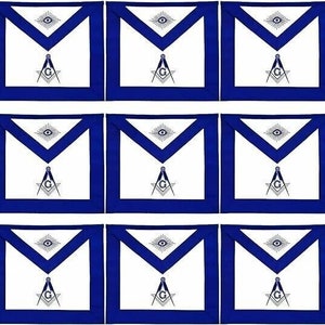 Masonic Regalia Master Mason Blue Lodge Aprons Machine Embroidered Pack of 9