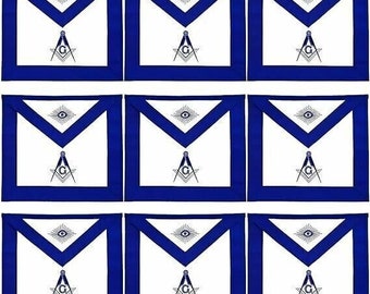 Masonic Regalia Master Mason Blue Lodge Tabliers brodés à la machine Lot de 9