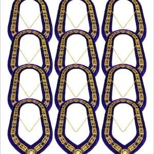 Cryptic Mason Royal & Select Master Chain Collar Masonic Regalia PURPLE Backing pack of 12